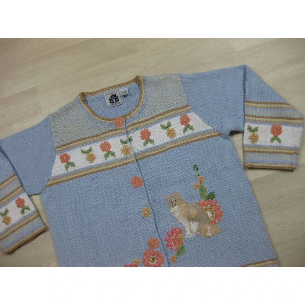 Vintage Y2K Storybook Knits Cardigan Sweater Womens (1X) 